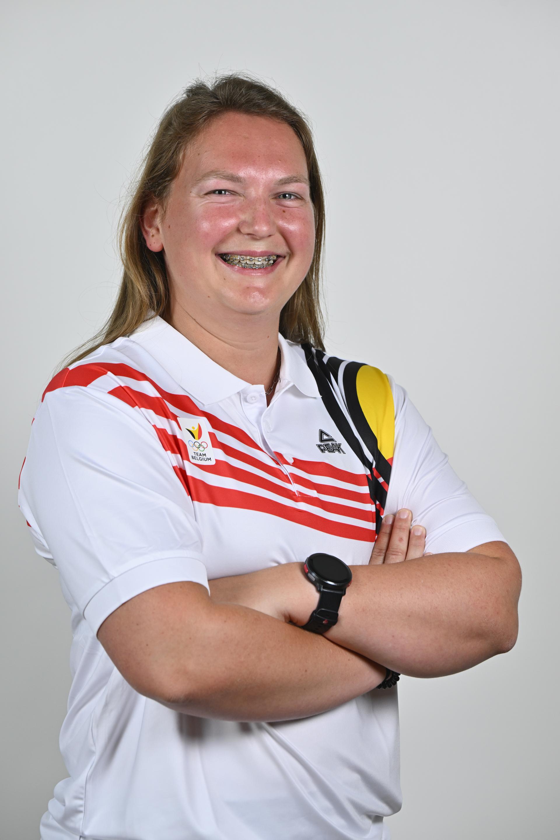 Athlete Kelly Van Petegem poses for the photographer during the annual training camp of Team Belgium (19-25/05), in Rio Maior, Portugal, Friday 23 May 2025. BELGA PHOTO ERIC LALMAND