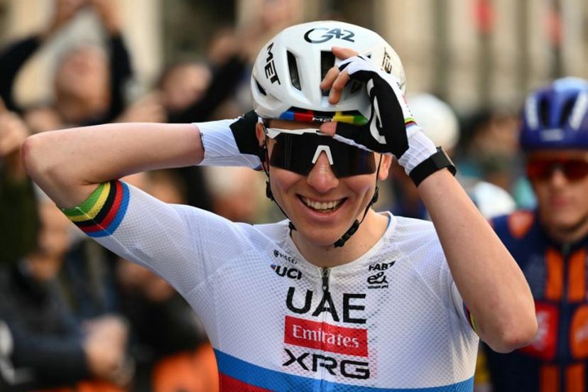 UAE Team Emirate's Slovenian rider Tadej Pogacar is pictured before the Milan - Sanremo one-day classic cycling race, in Pavia, on March 21, 2026.  Marco BERTORELLO / AFP
