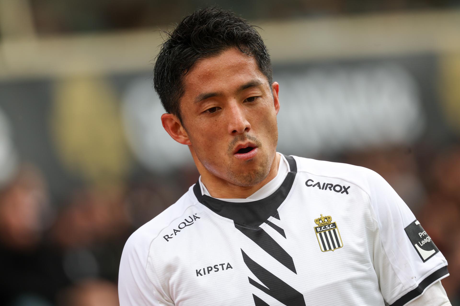 Charleroi's Ryota Morioka pictured during a soccer match between RWD Molenbeek and Sporting Charleroi, Saturday 04 May 2024 in Charleroi, on day 5 of the 2023-2024 'Jupiler Pro League - Relegation Play-offs. BELGA PHOTO VIRGINIE LEFOUR