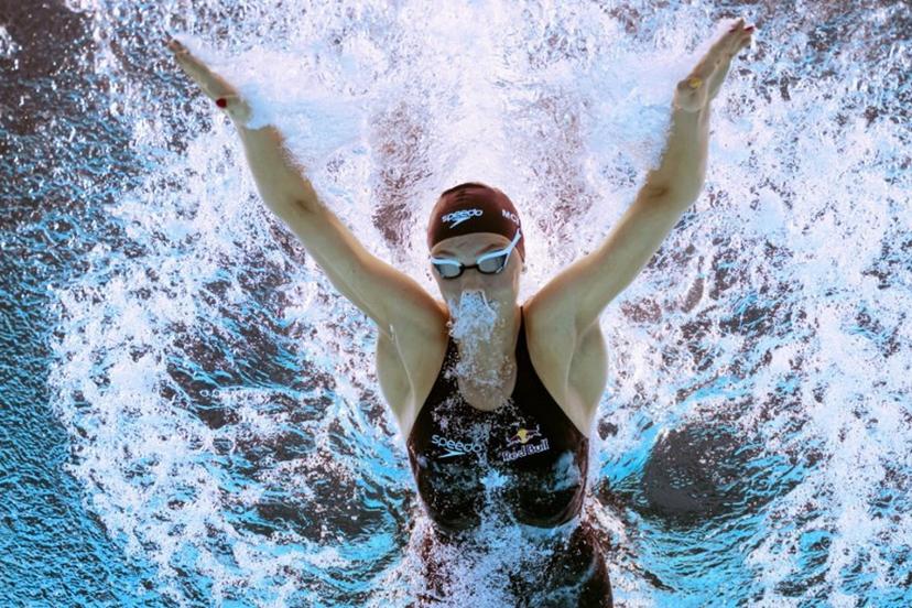 Canada's swimmer Summer Mcintosh competes in a semi-final of the women's 200m individual medley swimming event during the 2025 World Aquatics Championships in Singapore on July 27, 2025.  François-Xavier Marit / AFP