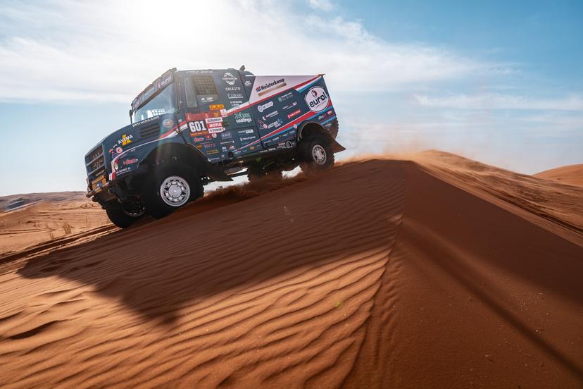 ATTENTION EDITORS - HAND OUT PICTURES - EDITORIAL USE ONLY - MANDATORY CREDIT: 'EUROL RALLYSPORT'  Hand out picture released by Eric Dupain shows Mitchel Van Den Brink, Bart Van Heun and Jarno Van De Pol in action during stage 6 of the 2026 Dakar rally race in Ha'Il, Saudi Arabia on Friday 09 January 2026.  *** Belga and Belga Editorial Board decline all responsibility regarding the content of this picture. *** PHOTO HAND OUT - EUROL RALLYSPORT