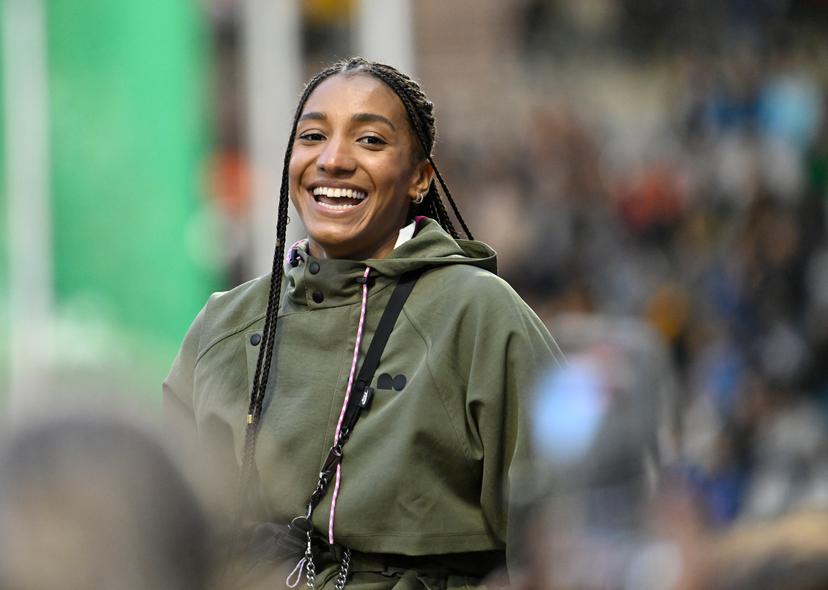 Belgian olympic gold medalist athlete Nafissatou 'Nafi' Thiam pictured at the 48th edition of the Memorial Van Damme athletics event in Brussels, Friday 13 September 2024. The 2024 Allianz Memorial Van Damme Diamond League meeting takes place on 13 and 14 September 2O24. BELGA PHOTO TOM GOYVAERTS