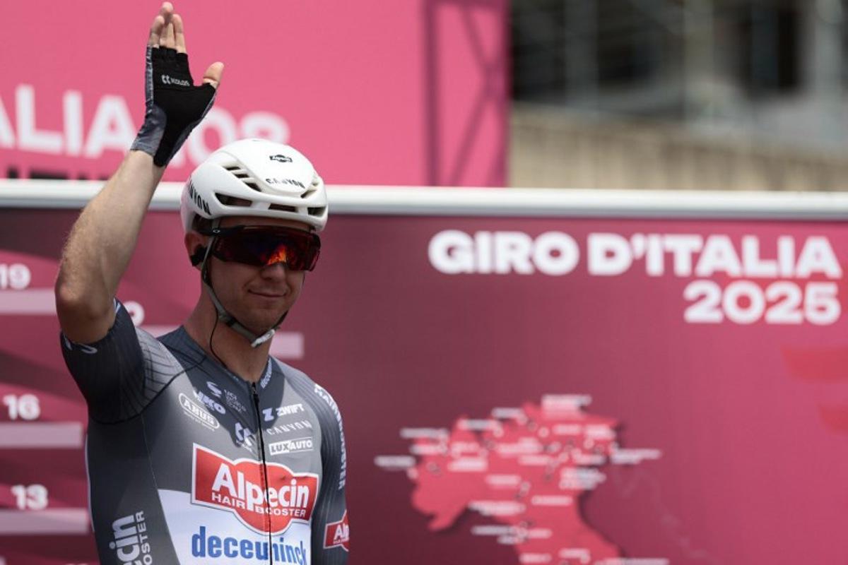 Alpecin's Australian rider Kaden Alexander Groves during the 5th stage of the 108th Giro d'Italia cycling race 151kms from Ceglie Messapica to Matera on May 14, 2025.  Luca Bettini / AFP
