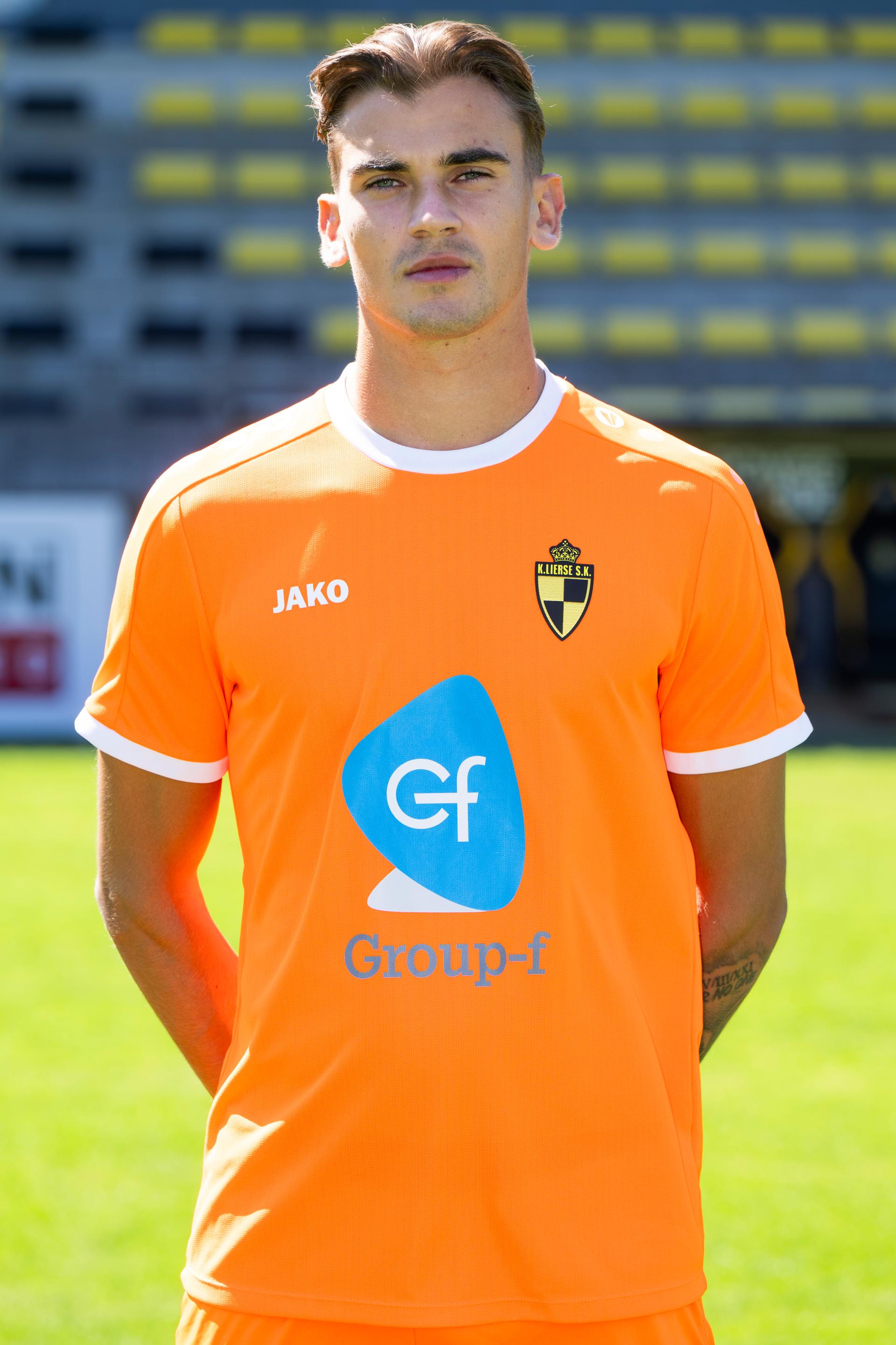 Kiany Vroman poses for a picture at the 2026-2027 season photoshoot of Belgian Challenger Pro League team K Lierse SK, on Tuesday 11 August 2026, in Lier.  BELGA PHOTO TOM GOYVAERTS