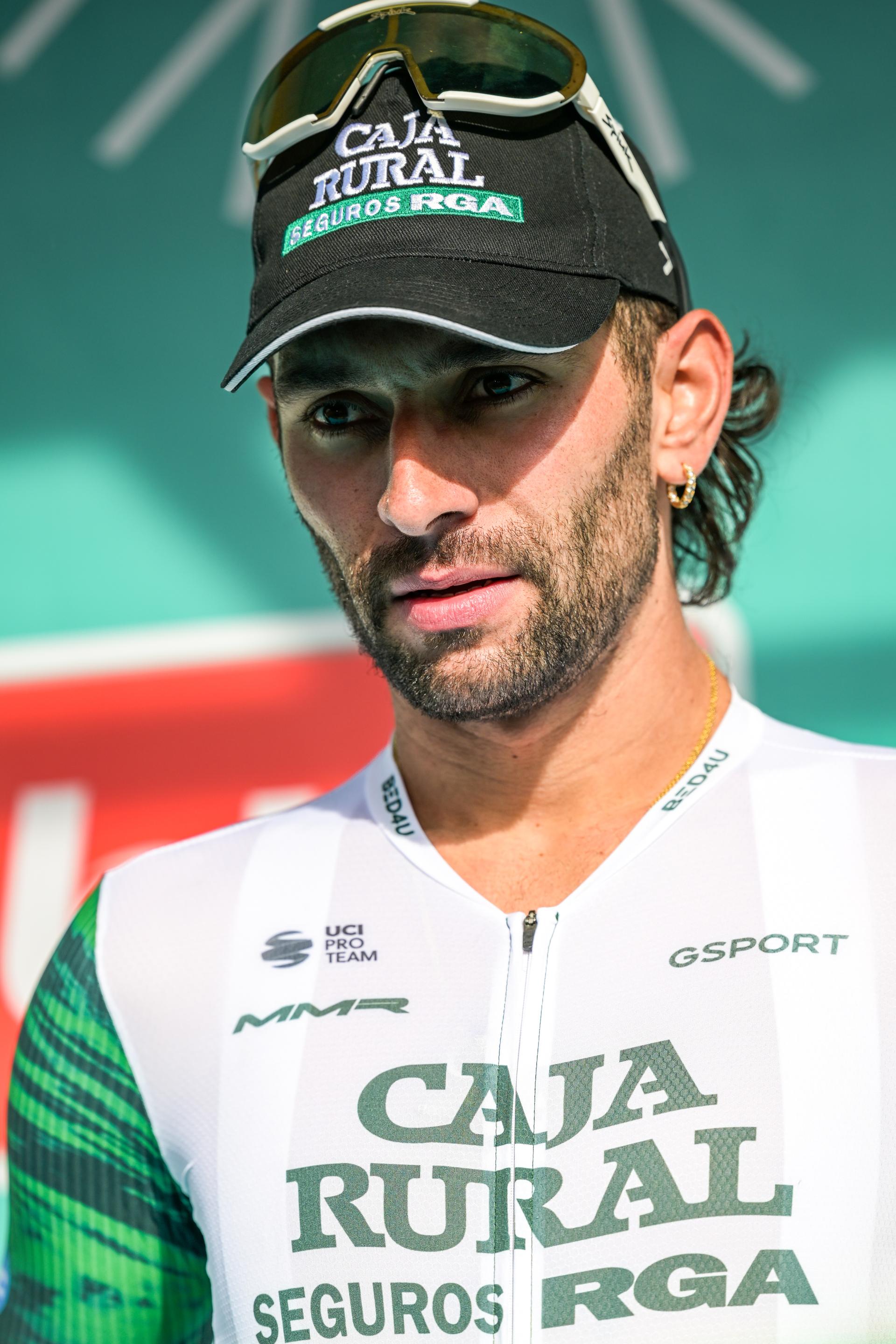 Colombian Fernando Gaviria Rendon of Caja Rural-Seguros RGA pictured on the podium after the 'Ronde Van Limburg' one day cycling race, from Hasselt to Tongeren-Borgloon (178,4 km) on Wednesday 15 April 2026. BELGA PHOTO DAVID PINTENS
