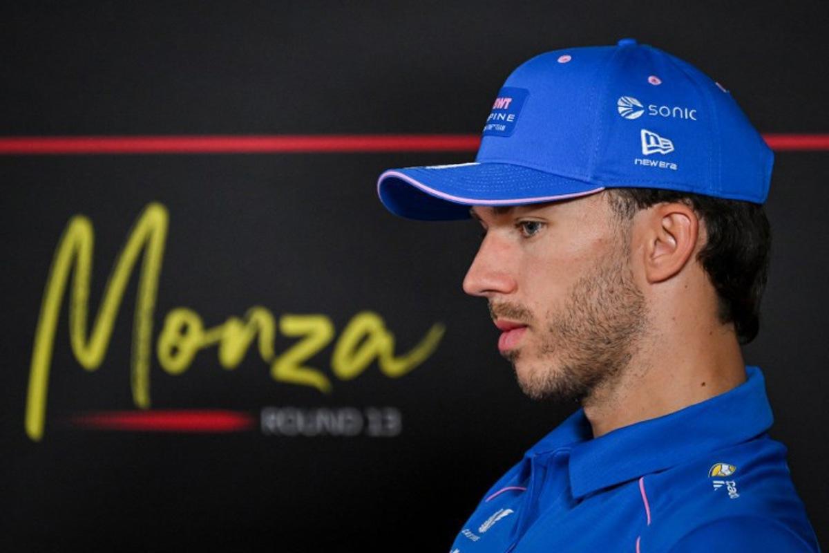 Alpine's French driver Pierre Gasly attends a press conference ahead of the Italian Formula One Grand Prix at the Autodromo Nazionale Monza circuit in Monza, northern Italy on September 3, 2026.  Andrej ISAKOVIC / AFP