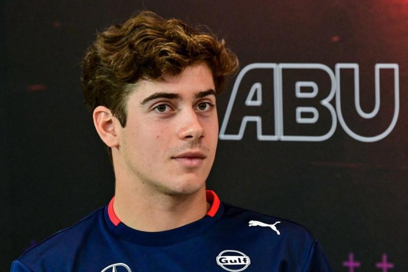 Williams' Argentinian driver Franco Colapinto attends a press conference ahead of the Abu Dhabi Formula One Grand Prix at the Yas Marina Circuit in Abu Dhabi on December 5, 2024.  Giuseppe CACACE / AFP