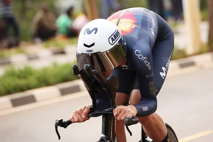 Spanish rider Ivan Romeo Abad competes in the men's Elite Individual Time Trial cycling event during the UCI 2025 Road World Championships, in Kigali, on September 21, 2025.  Anne-Christine POUJOULAT / AFP