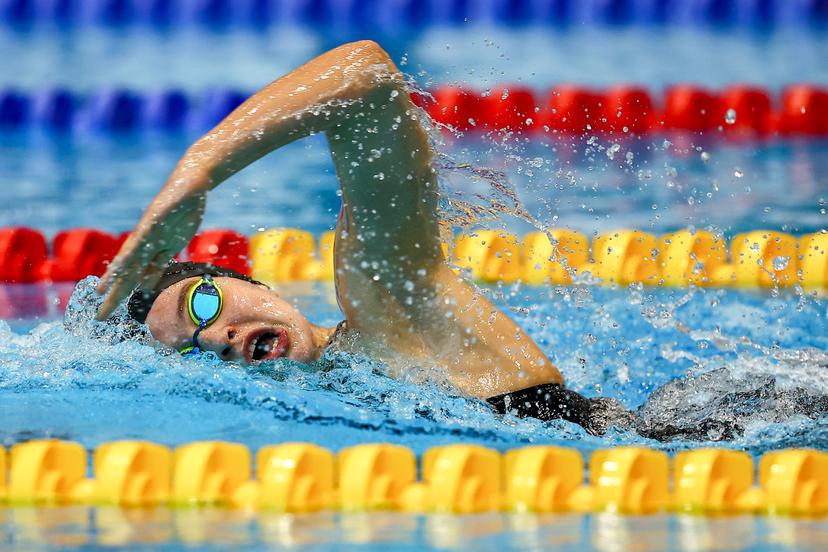 Belgian swimmer Sarah Dumont Pictured in action during the 400m Freestyle, at the Open Belgian Swimming Championships 2025 (25-27/04), in Antwerp, on Friday 25 April 2025. BELGA PHOTO DAVID PINTENS
