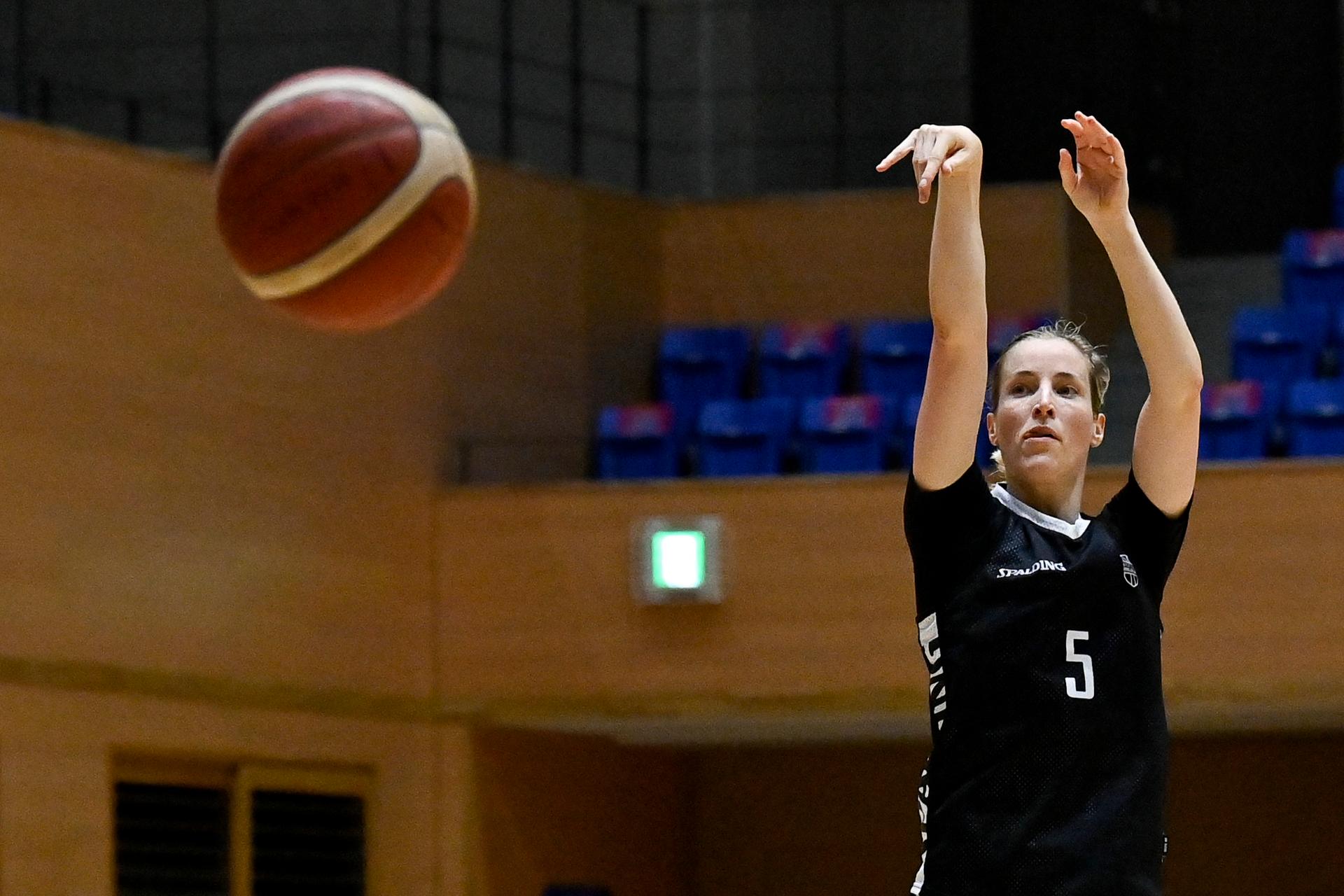 Kim Mestdagh pictured during a training session in preparation of the 'Tokyo 2020 Olympic Games' in Mito, Japan on Saturday 17 July 2021. The Summer Olympics are taking place from 23 July to 8 August 2021. BELGA PHOTO DIRK WAEM