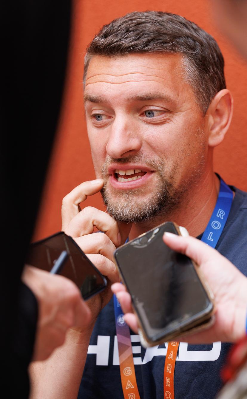 Belgian wheelchair tennis player Joachim Gerard pictured answering the press during the Roland Garros French Open tennis tournament, in Paris, France, Monday 02 June 2025. This year's tournament takes place from 25 May to 08 June. BELGA PHOTO BENOIT DOPPAGNE