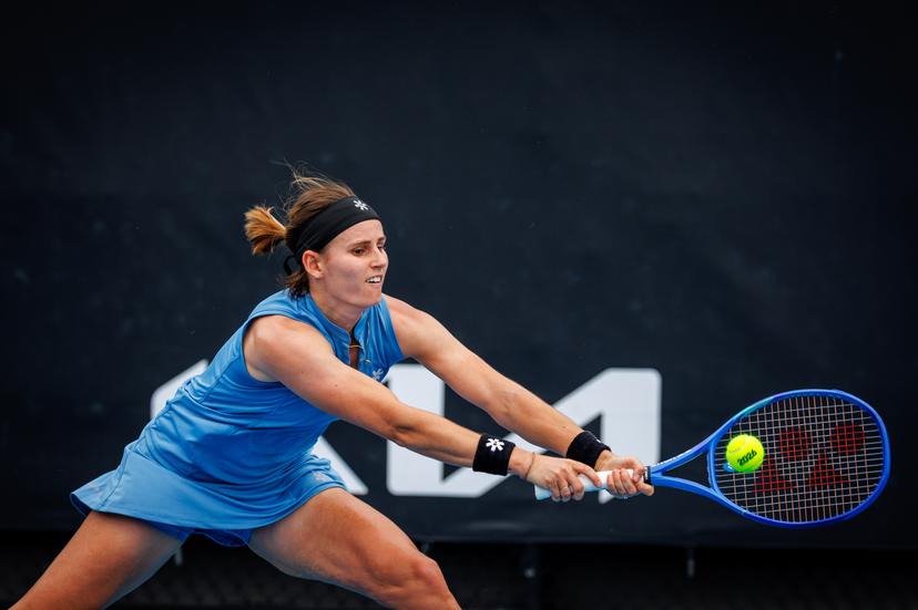 Belgium's Greet Minnen pictured in action during a third round qualifying match against Poland's Linda Klimovicova in the women singles at the Australian Open, Melbourne Park, Melbourne on Thursday 15 January 2026.  BELGA PHOTO PATRICK HAMILTON  --- BENELUX ONLY   ---