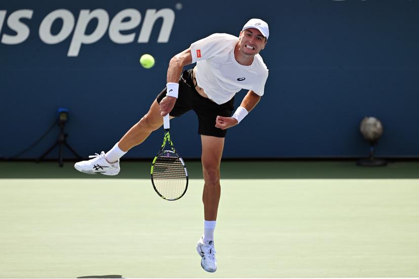 Czech Jiri Lehecka pictured in action during a tennis match against Belgian Raphael Collignon, in the third round of the men's singles of the 2025 US Open Grand Slam tennis tournament in New York City, USA, Friday 29 August 2025. BELGA PHOTO TONY BEHAR