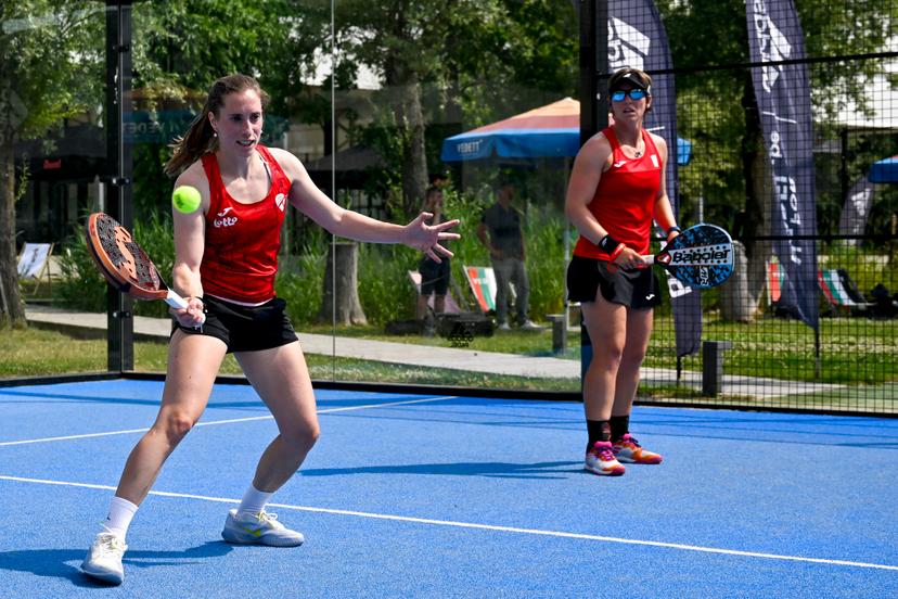 Helena Wyckaert and An-Sophie Mestach pictured during a training camp organized by the BOIC-COIB Belgian Olympic Committee in Antwerp, ahead of the European Games in Poland, Saturday 17 June 2023. The 3rd European Games, informally known as Krakow-Malopolska 2023, is a scheduled international sporting event to will be held from 21 June to 02 July 2023 in Krakow and Malopolska, Poland. BELGA PHOTO DIRK WAEM