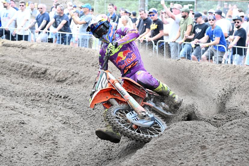 Belgian Liam Everts pictured in action during the Belgian Championships motocross at Keiheuvel, in Balen, Thursday 15 August 2024. BELGA PHOTO MAARTEN STRAETEMANS