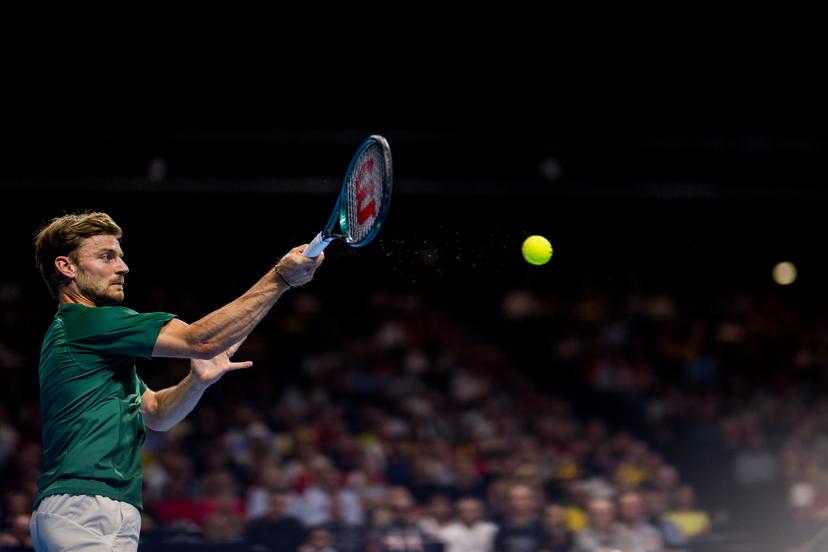 Belgian David Goffin pictured in action during the European Open ATP tennis tournament in Brussels, on Tuesday 14 October 2025. This year's edition of the tournament is taking place from 12 to 19 October 2025. BELGA PHOTO JASPER JACOBS