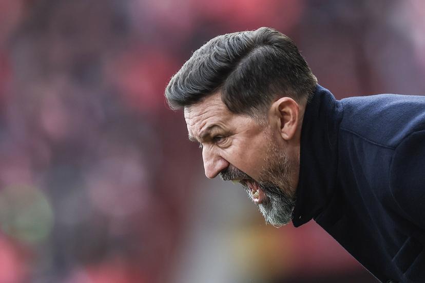 Anderlecht's head coach Besnik Hasi pictured during a soccer match between Standard de Liege and RSC Anderlecht, Sunday 01 February 2026 in Liege, on day 23 of the 2025-2026 'Jupiler Pro League' first division of the Belgian championship. BELGA PHOTO BRUNO FAHY