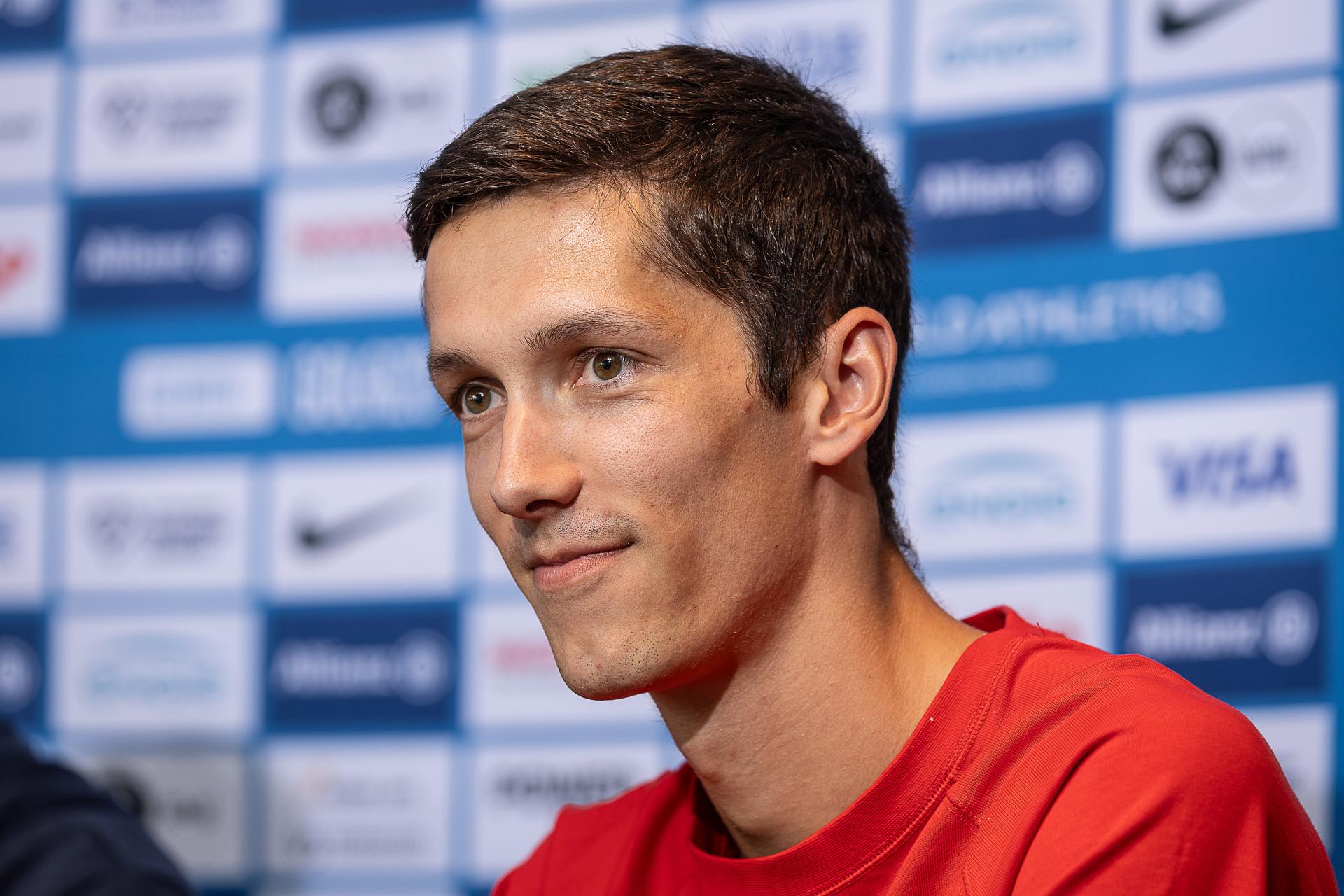 Belgian Ruben Verheyden pictured during a press conference on the 49th edition of the Memorial Van Damme athletics event in Brussels, Wednesday 20 August 2025. The 2025 Allianz Memorial Van Damme Diamond League meeting take place on 22 Augustus 2025. BELGA PHOTO JAMES ARTHUR GEKIERE