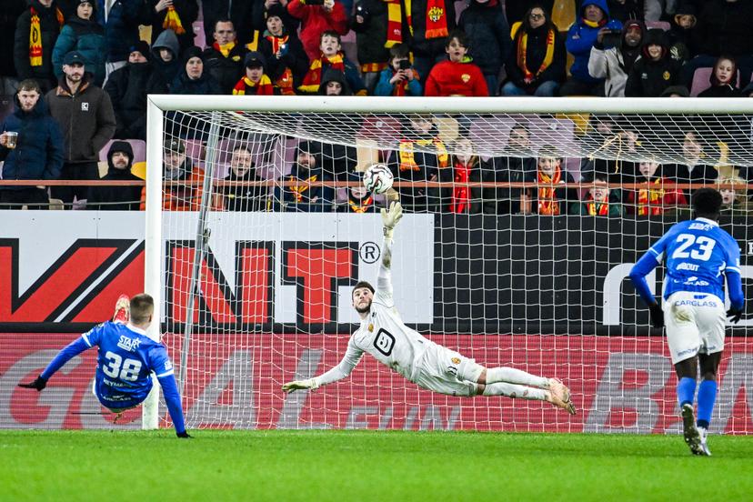 Genk's Daan Heymans scores from penalty during a soccer match between KV Mechelen and KRC Genk, Friday 13 February 2026 in Mechelen, on day 25 of the 2025-2026 'Jupiler Pro League' first division of the Belgian championship. BELGA PHOTO TOM GOYVAERTS