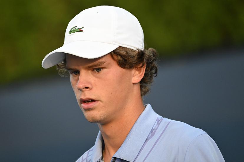Belgian Alexander Blockx reacts during a tennis match against Brazilian Reis da Silva, in the first round of the qualifications for the men's signles of 2025 US Open Grand Slam tennis tournament in New York City, USA, Tuesday 19 August 2025. Blockx won 6-1, 6-2. BELGA PHOTO TONY BEHAR