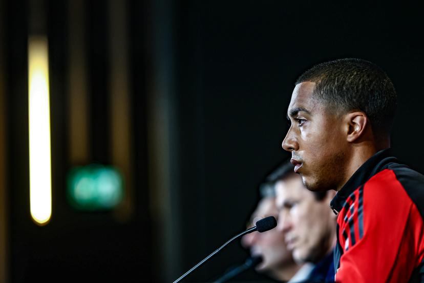 Belgium's Youri Tielemans pictured during a press conference of the Red Devils, the Belgian national soccer team, at the Proximus Basecamp in Tubize, Sunday 08 June 2025. The team is preparing for the World Cup 2026 qualifier against Wales (09/06). BELGA PHOTO BRUNO FAHY