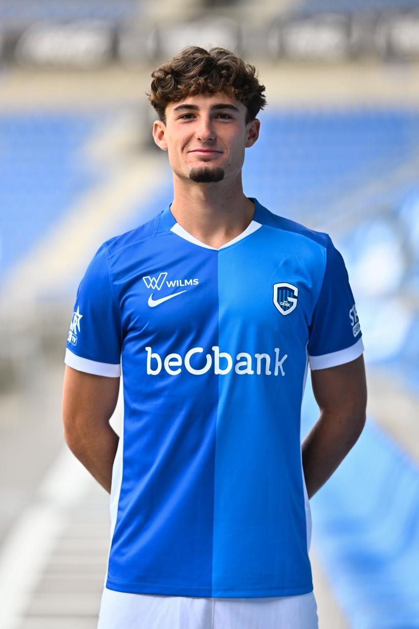 Genk's Robin Mirisola pose for a photo at the 2026-2027 season photoshoot of Belgian Jupiler Pro League team KRC Genk, Tuesday 21 July 2026 in Genk. BELGA PHOTO JOHAN EYCKENS