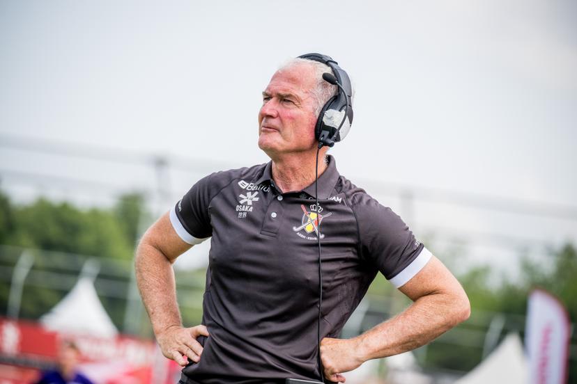 Belgium's head coach Shane McLeod pictured during a hockey game between Belgian national team Red Lions and Ireland, match 9/16 in the group stage of the 2025 Men's FIH Pro League, Saturday 14 June 2025, in Antwerp. BELGA PHOTO JASPER JACOBS
