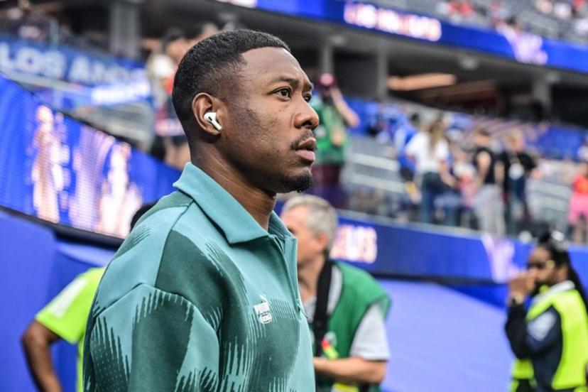 Austria's defender #08 David Alaba enters the pitch prior to the 2026 World Cup round of 32 football match between Spain and Austria at the Los Angeles Stadium in Inglewood on July 2, 2026.   Frederic J. Brown / AFP