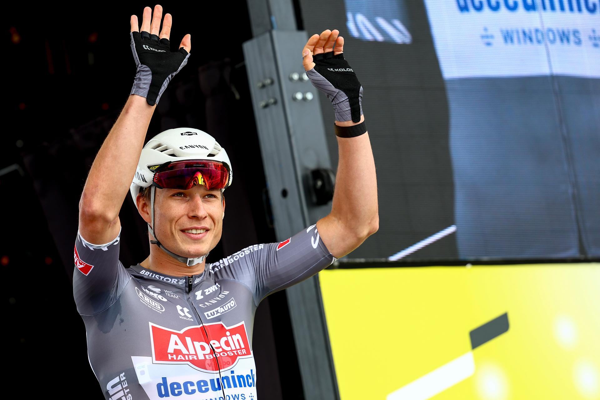 Belgian Jasper Philipsen of Alpecin-Deceuninck pictured ahead of the first stage, Lille Metropole to Lille Metropole (185 km), of the 2025 Tour de France cycling race, in Lille, France, on Saturday 05 July 2025. The 112th edition of the Tour de France starts on Saturday 5 July in Lille, France, and will finish in Paris, France on the 27th of July. BELGA PHOTO DAVID PINTENS