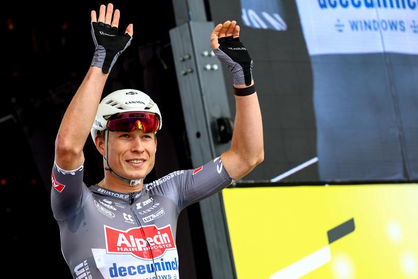 Belgian Jasper Philipsen of Alpecin-Deceuninck pictured ahead of the first stage, Lille Metropole to Lille Metropole (185 km), of the 2025 Tour de France cycling race, in Lille, France, on Saturday 05 July 2025. The 112th edition of the Tour de France starts on Saturday 5 July in Lille, France, and will finish in Paris, France on the 27th of July. BELGA PHOTO DAVID PINTENS