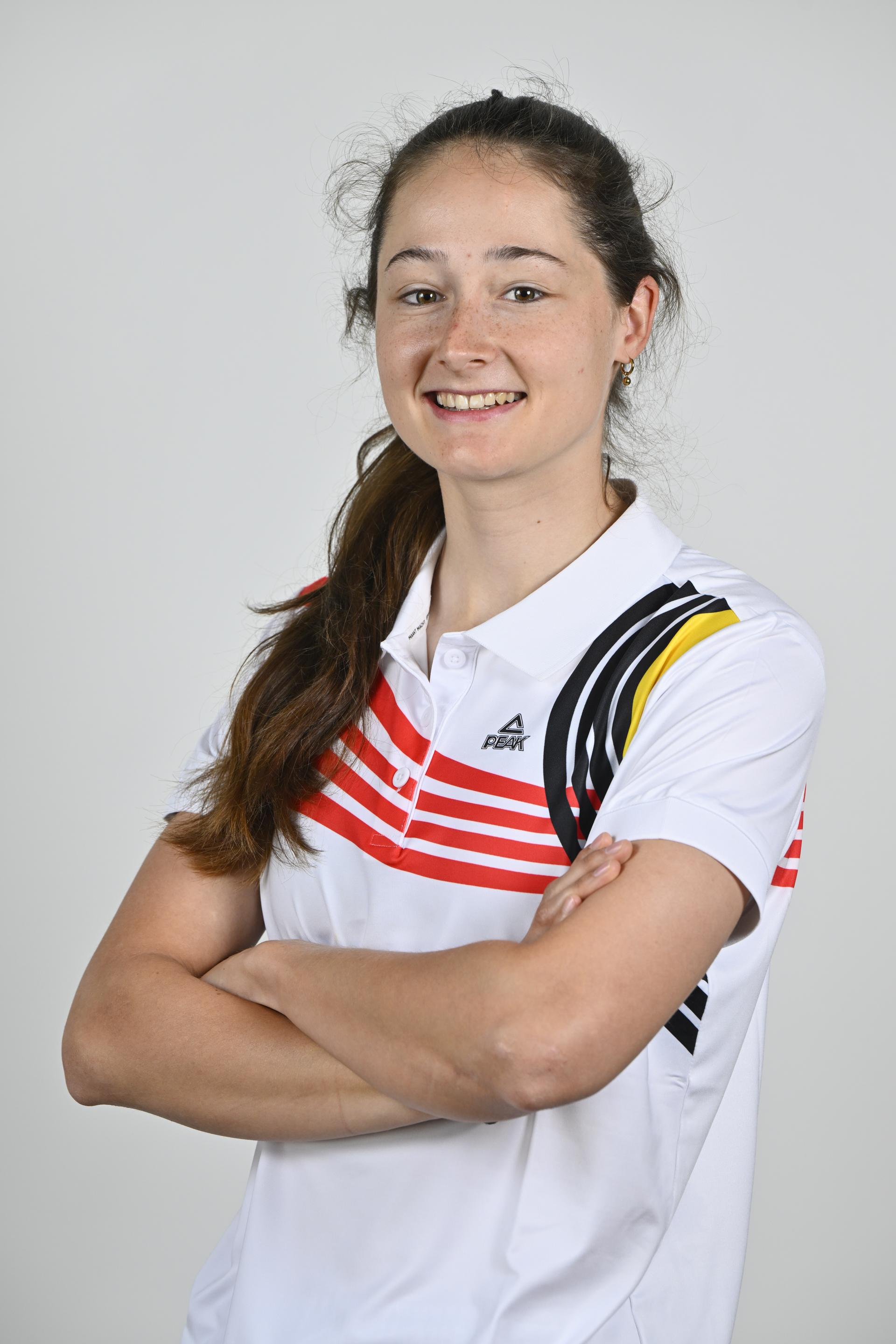 Athlete Fran Vanhoutte poses for the photographer during the annual training camp of Team Belgium (19-25/05), in Rio Maior, Portugal, Friday 23 May 2025. BELGA PHOTO ERIC LALMAND