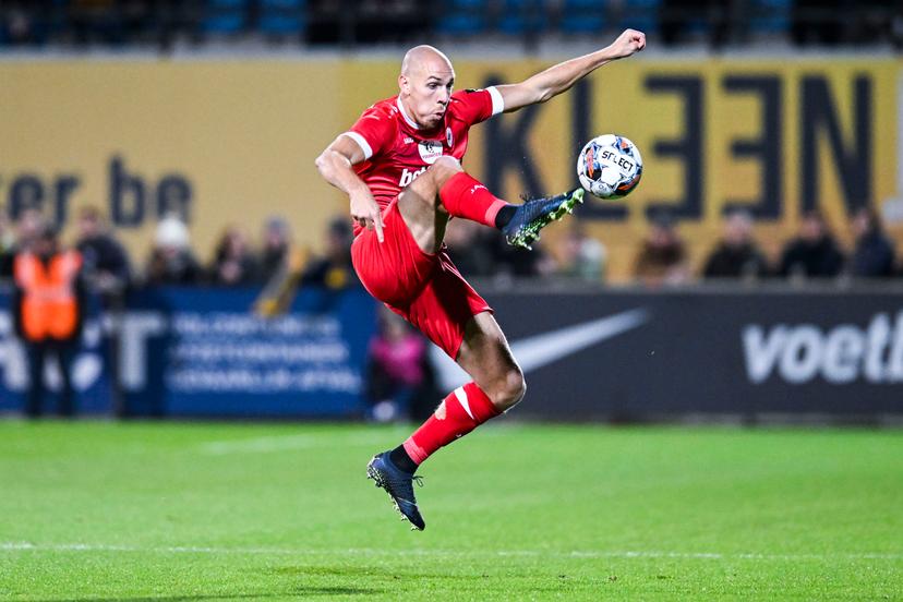 Antwerp's Michael Frey pictured in action during a soccer match between KVC Westerlo and Royal Antwerp FC, Tuesday 27 December 2022 in Westerlo, on day 18 of the 2022-2023 'Jupiler Pro League' first division of the Belgian championship. BELGA PHOTO TOM GOYVAERTS