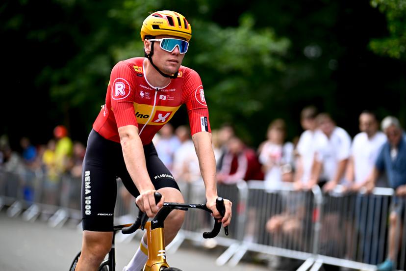 Norwegian Soren Waerenskjold of Uno-X Mobility pictured ahead of the first stage, Lille Metropole to Lille Metropole (185 km), of the 2025 Tour de France cycling race, in Lille, France, on Saturday 05 July 2025. The 112th edition of the Tour de France starts on Saturday 5 July in Lille, France, and will finish in Paris, France on the 27th of July. BELGA PHOTO JASPER JACOBS
