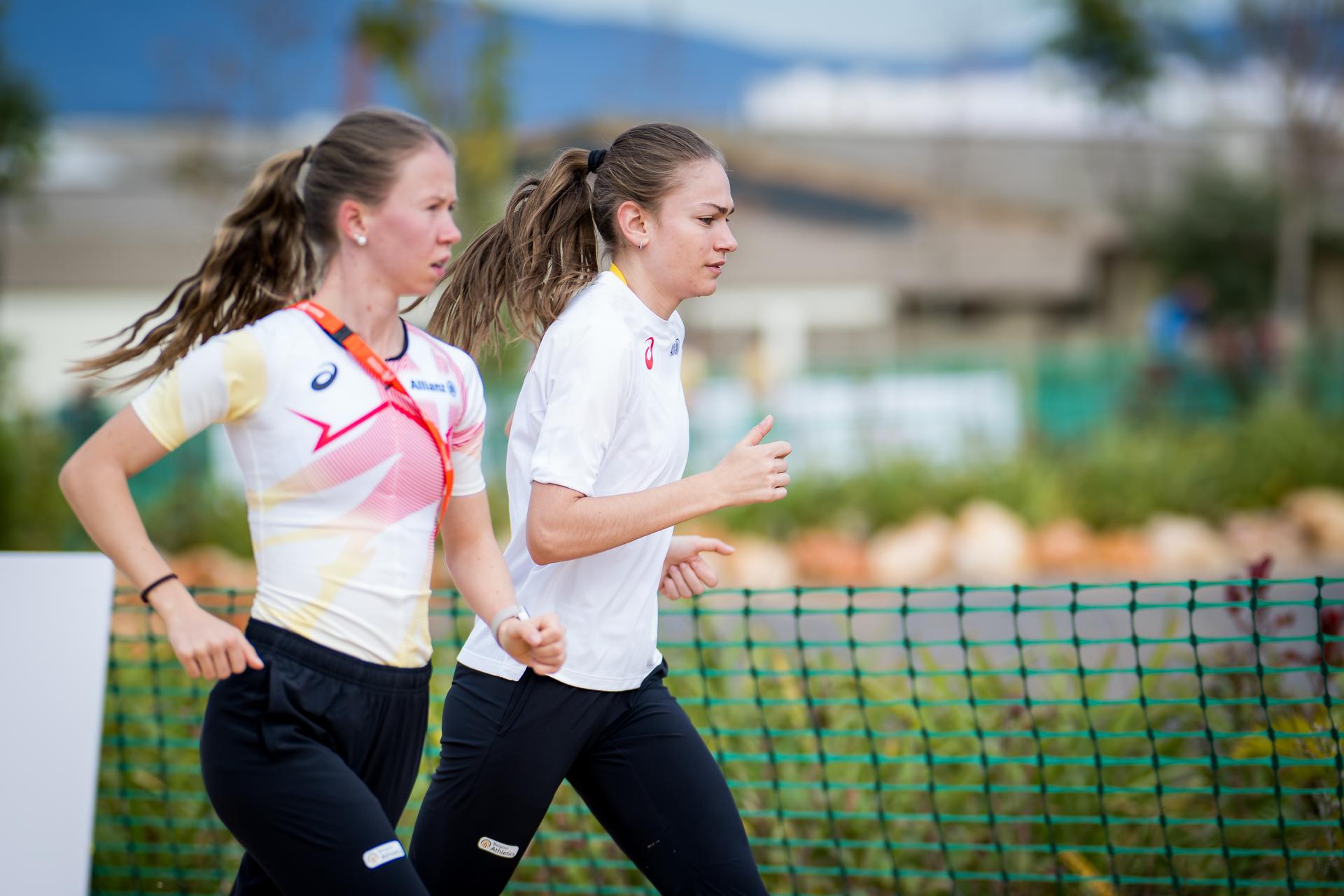 Belgian Jana Van Lent pictured in action during a training session and track reconnaissance ahead of Tomorrow's 2025 SPAR European Cross Country Championships, in Lagoa, Portugal, Saturday 13 December 2025. BELGA PHOTO JASPER JACOBS