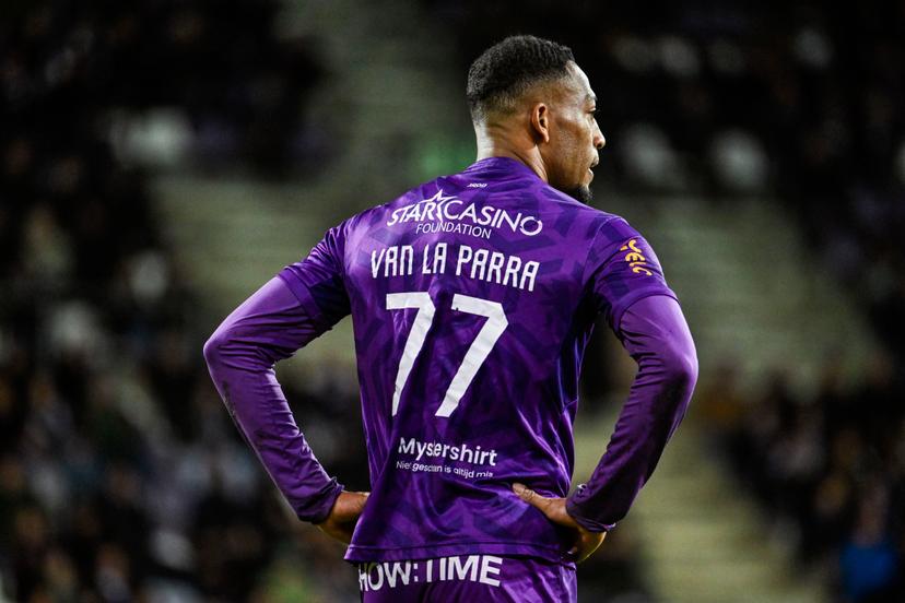 Beerschot's Rajiv van La Parra pictured during a soccer game between K. Beerschot V.A. and KVC Westerlo, Sunday 16 March 2025 in Antwerp, on day 30 of the 2024-2025 season of the "Jupiler Pro League" first division of the Belgian championship. BELGA PHOTO TOM GOYVAERTS
