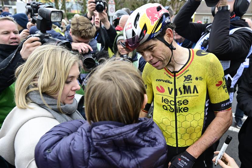 Belgian Wout van Aert of Team Visma-Lease a Bike and pictured after the 'E3 Saxo Bank Classic' one day cycling race, 208,8 km from and to Harelbeke, on Friday 28 March 2025. BELGA PHOTO DIRK WAEM