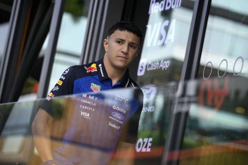 Red Bull Racing's French driver Isack Hadjar walks in the paddock of the Spa-Francorchamps circuit, two days ahead of the Belgian Formula 1 Grand Prix on July 17, 2026.  JOHN THYS / AFP