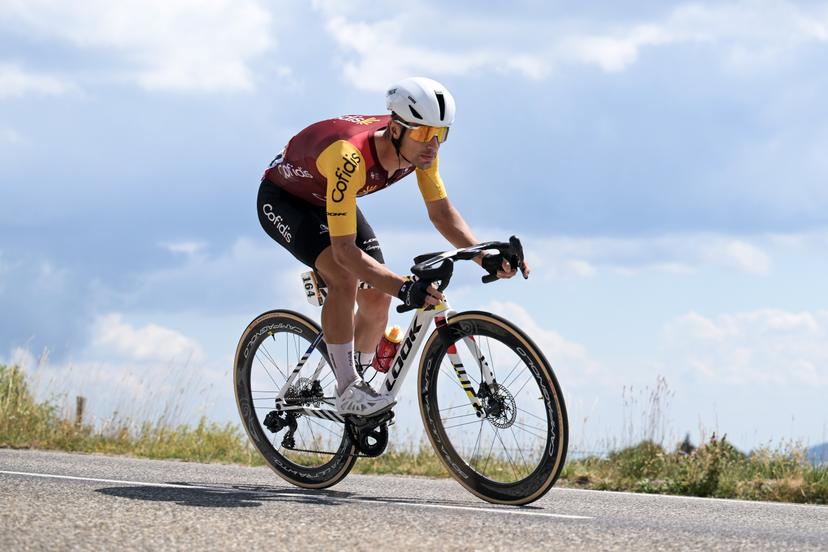 Belgian Jenthe Biermans of Cofidis is pictured during stage 14 of the 2026 Tour de France cycling race, a stage of 155km from Mulhouse to Le Markstein Fellering, on Saturday 18 July 2026. The 113th edition of the Tour de France starts on Saturday 4 July in Barcelona, Spain, and will finish in Paris, France on the 26th of July. BELGA PHOTO DAVID PINTENS