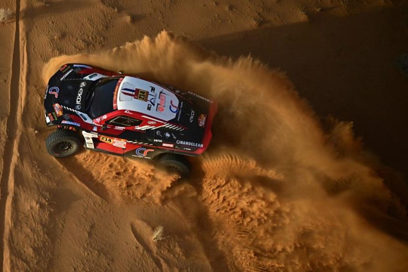 Century racing French driver Mathieu Serradori and French co-driver Loic Minaudier compete in the Stage 4, a Marathon stage, of the 48th edition of the Dakar Rally 2026, between Al-Ula and Al-Ula, Saudi Arabia, on January 7, 2026.  Giuseppe CACACE / AFP