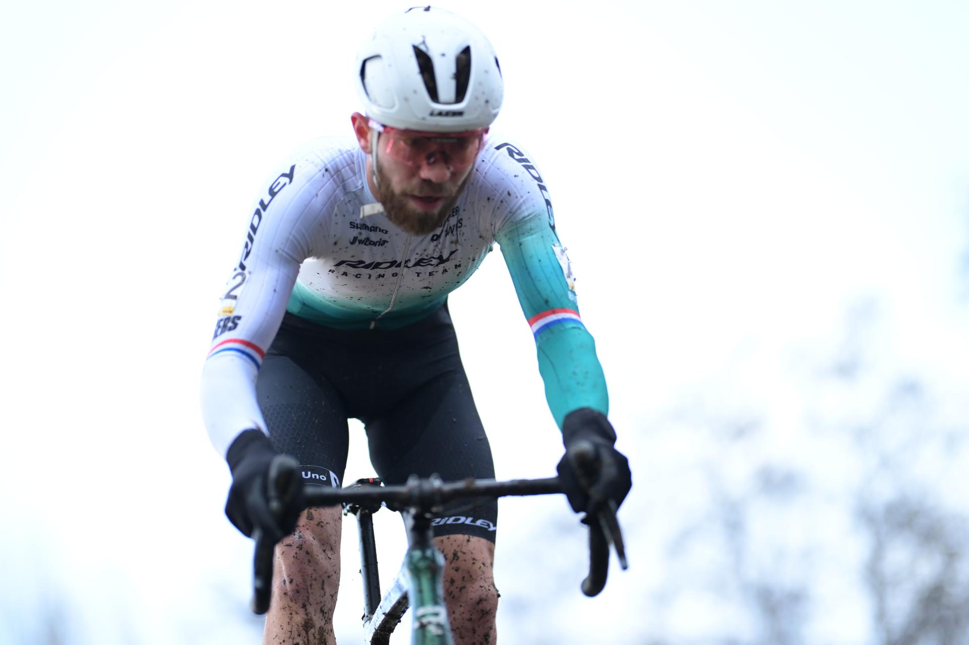 Dutch Joris Nieuwenhuis pictured in action during the men elite race at the cyclocross cycling event in Gullegem on Saturday 03 January 2026,  stage 7/8 in the Superprestige cyclocross cycling competition BELGA PHOTO DAVID PINTENS