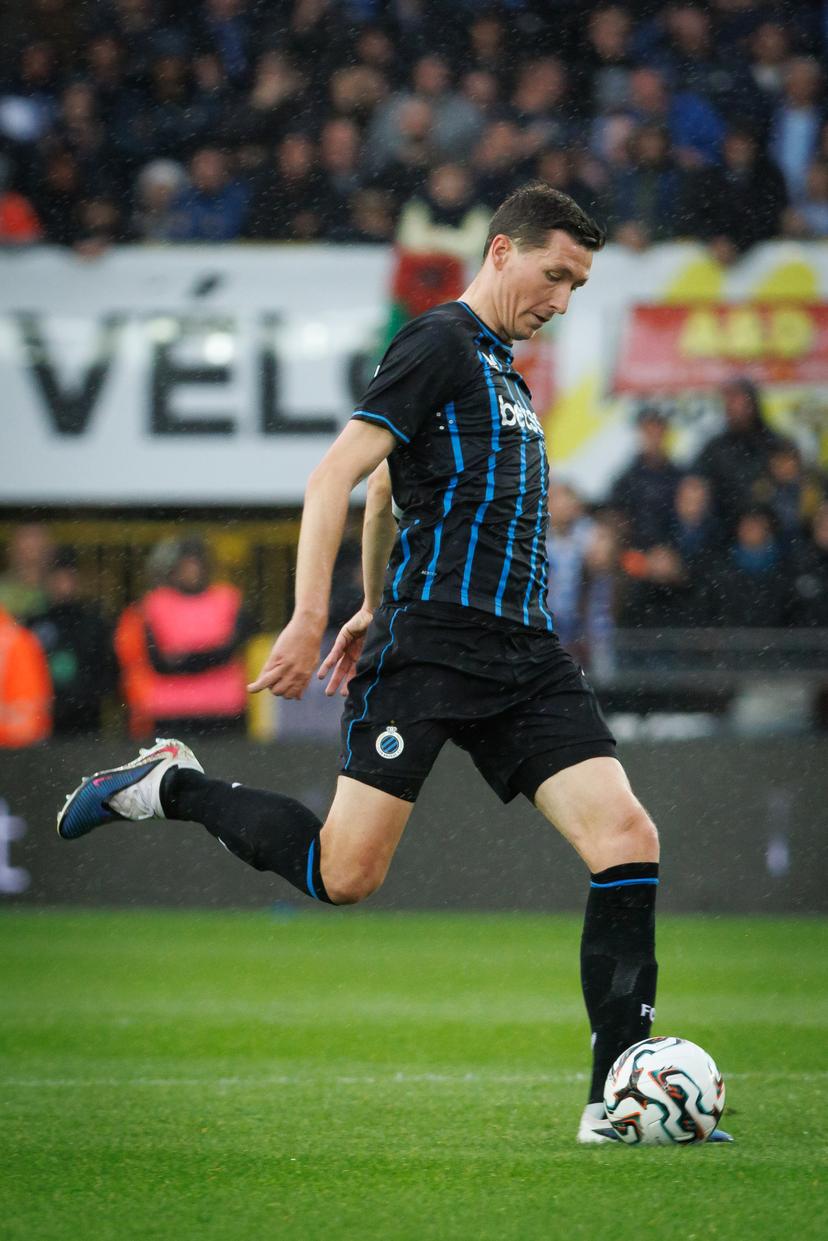 Club's Hans Vanaken scores a goal during a game between Belgian soccer team Club Brugge KV and Royale Union Saint-Gilloise, Sunday 17 May 2026 in Brugge, on day 8 of the Champion's Play-Off (PO 1) competition of the Jupiler Pro League. BELGA PHOTO KURT DESPLENTER