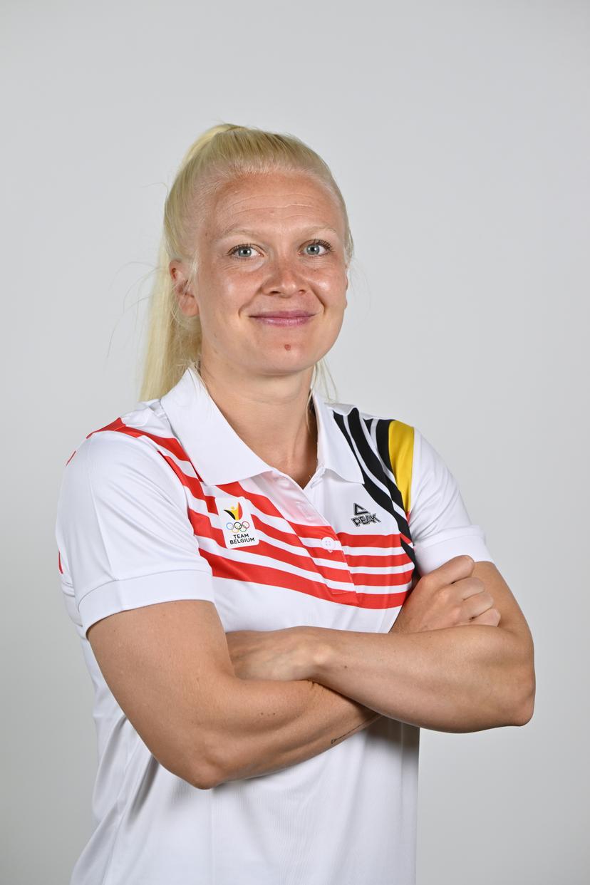 Athlete Kim Meylemans poses for the photographer during the annual training camp of Team Belgium (19-25/05), in Rio Maior, Portugal, Friday 23 May 2025. BELGA PHOTO ERIC LALMAND