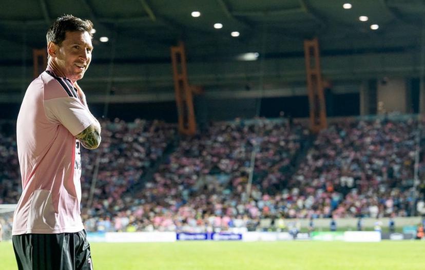 Inter Miami's Argentine forward #10 Lionel Messi looks on during a friendly football match between Inter Miami CF and Independiente del Valle at Estadio Juan Ramon Loubriel in Bayamon, Puerto Rico, on February 26, 2026.  Jaydee Lee SERRANO / AFP