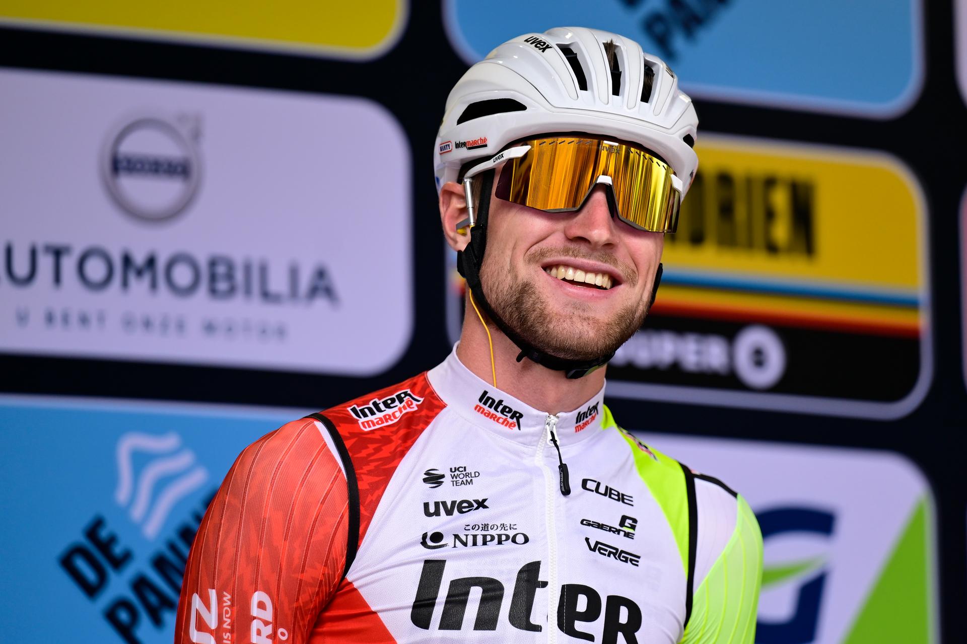 Belgian Laurenz Rex of Intermarche-Wanty pictured at the start of the 'Classic Brugge-De Panne' men's elite one-day cycling race, 195,6 km from Brugge to De Panne, Wednesday 26 March 2025. BELGA PHOTO DIRK WAEM