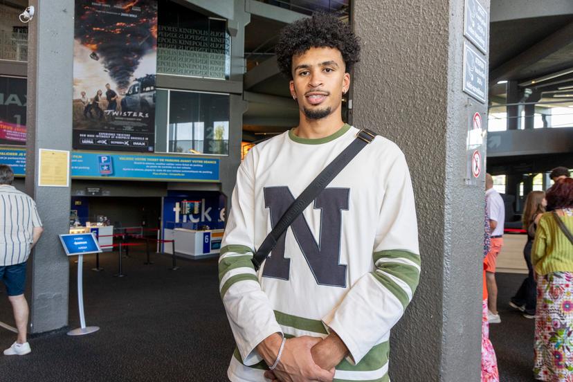 Belgian NBA-player Toumani Camara poses for the photographer at a press vision and avant-premiere of the documentary 'The Belgian Dream', at Kinepolis cinema complex in Brussels, Monday 29 July 2024. BELGA PHOTO NICOLAS MAETERLINCK