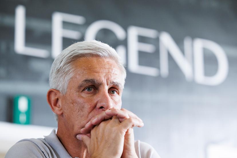 Thierry Dailly pictured during a press conference on the takeover of Belgian Challenger Pro League 1B second division team RWDM, Monday 03 August 2026 in Brussels. BELGA PHOTO NICOLAS MAETERLINCK