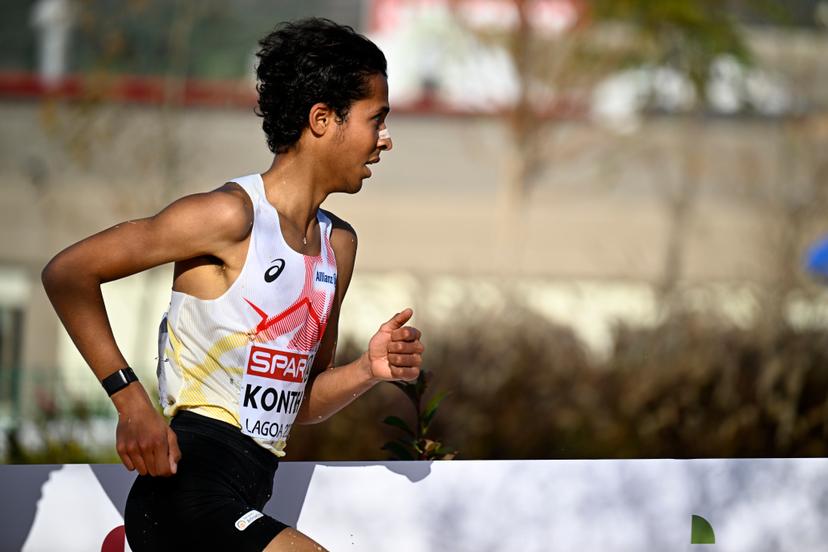 Belgian Noah Konteh pictured in action during the Men U23 race at the 2025 SPAR European Cross Country Championships, in Lagoa, Portugal, Sunday 14 December 2025. BELGA PHOTO JASPER JACOBS