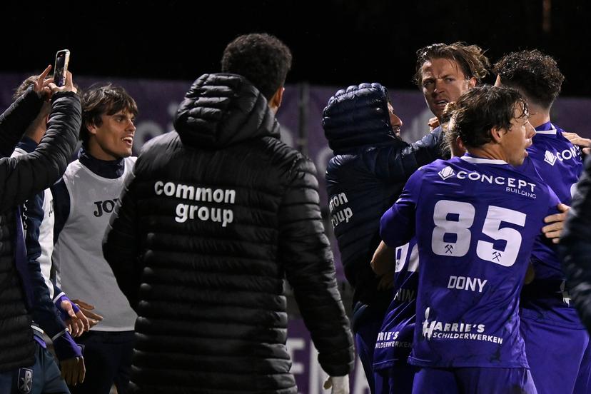 Patro Eisden's Nicolas Orye celebrates after scoring during a soccer game between Patro Eisden Maasmechelen and Lierse SK, Saturday 04 October 2025 in Maasmechelen, on day 9 of the 2025-2026 'Challenger Pro League' 1B second division of the Belgian championship. BELGA PHOTO JOHAN EYCKENS