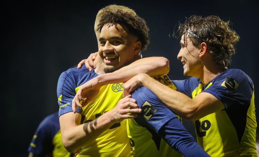 Union's Marc Giger celebrates after scoring during a soccer match between Royale Union Saint-Gilloise and RSC Anderlecht, Saturday 27 September 2025 in Brussels, on day 8 of the 2025-2026 'Jupiler Pro League' first division of the Belgian championship. BELGA PHOTO VIRGINIE LEFOUR