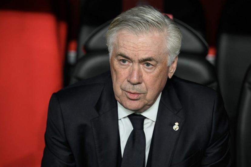 Real Madrid's Italian coach Carlo Ancelotti is pictured before the Spanish Cup, Copa del Rey (King's Cup) final football match between FC Barcelona and Real Madrid CF at La Cartuja stadium in Seville on April 26, 2025.  Josep LAGO / AFP